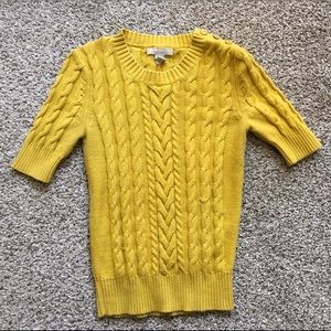 Half sleeve mustard yellow sweater